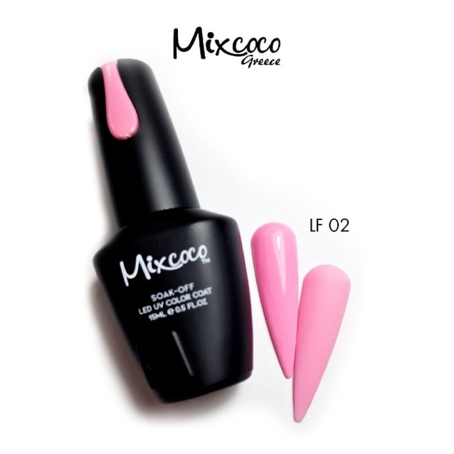 Mixcoco Ημιμόνιμο Βερνίκι Νυχιών LF 002 Ροζ Λιλά 15ml