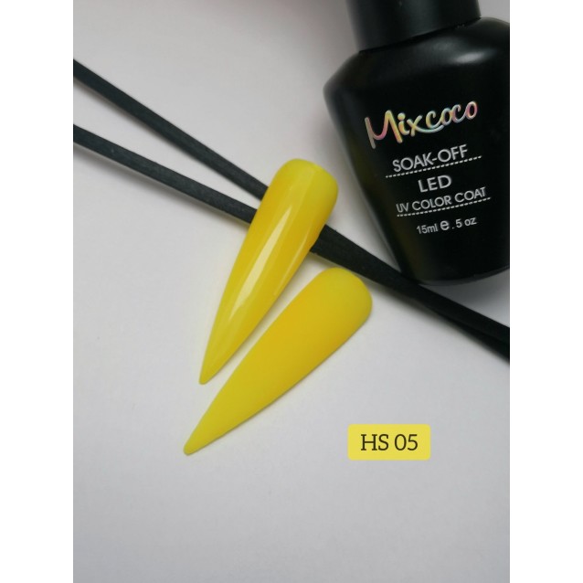 Mixcoco Ημιμόνιμο Βερνίκι Νυχιών HS 005 Clear Κίτρινο 15ml