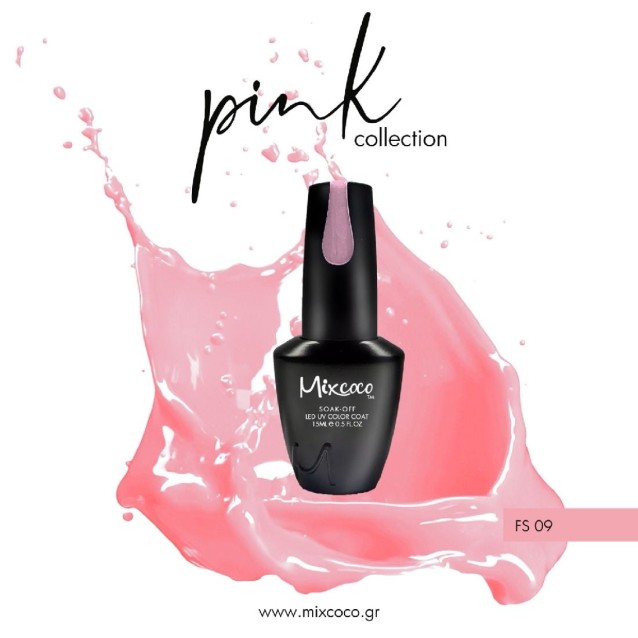 Mixcoco Ημιμόνιμο Βερνίκι Νυχιών FS 009 Ροζ Σομόν Σκούρο 15ml