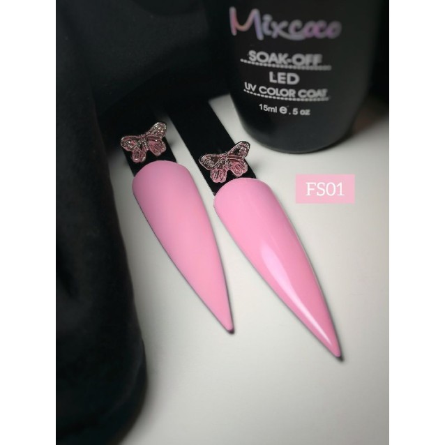 Mixcoco Ημιμόνιμο Βερνίκι Νυχιών FS 001 Ροζ Απαλό 15ml