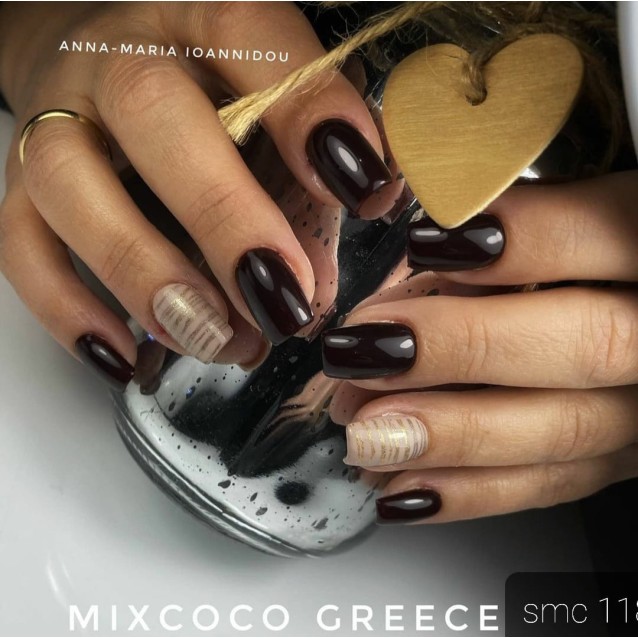 Mixcoco Ημιμόνιμο Βερνίκι Νυχιών SMC 118 Καφέ Μαύρο 15ml