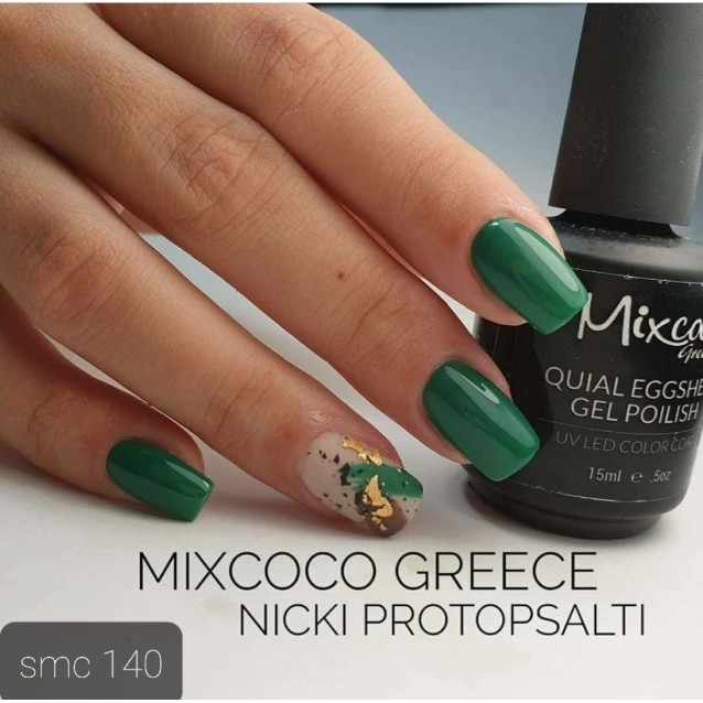 Mixcoco Ημιμόνιμο Βερνίκι Νυχιών SMC 140 Πράσινο Σκούρο 15ml