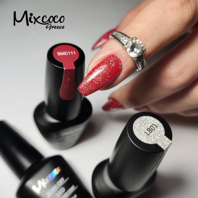 Mixcoco Ημιμόνιμο Βερνίκι Νυχιών SMC 111 Βαθύ Κόκκινο 15ml