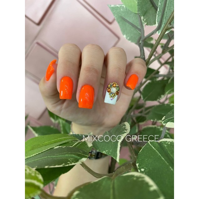 Mixcoco Ημιμόνιμο Βερνίκι Νυχιών SMC 082 Fluo Σκούρο Πορτοκαλί 15ml