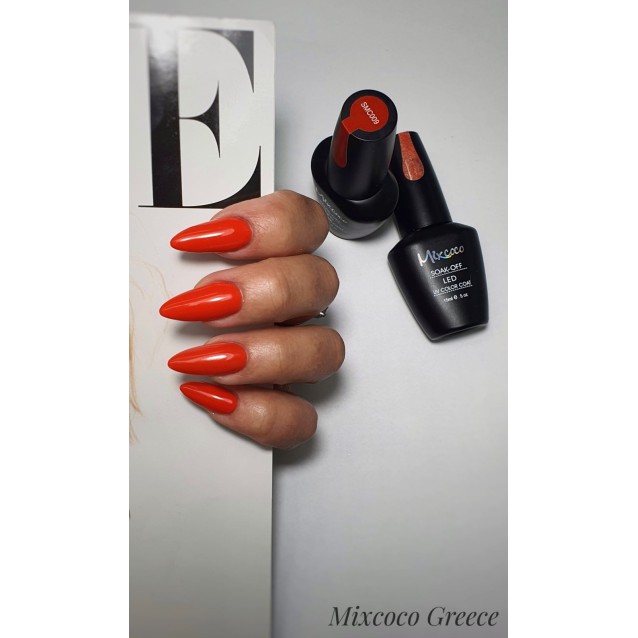 Mixcoco Ημιμόνιμο Βερνίκι Νυχιών SMC 009 Πορτοκαλοκόκκινο 15ml