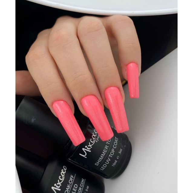 Mixcoco Ημιμόνιμο Βερνίκι Νυχιών SMC 035 Fluo Ανοιχτό Ροζ 15ml