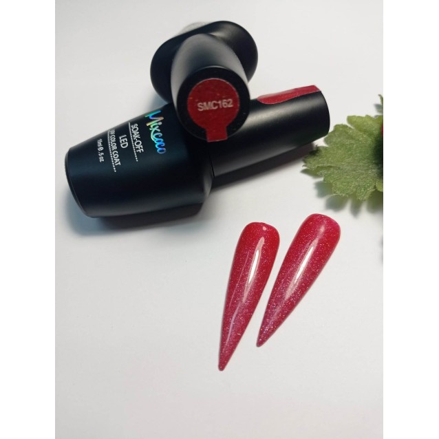 Mixcoco Ημιμόνιμο Βερνίκι Νυχιών SMC 162 Κόκκινο Ιριδίζον Shimmer 15ml