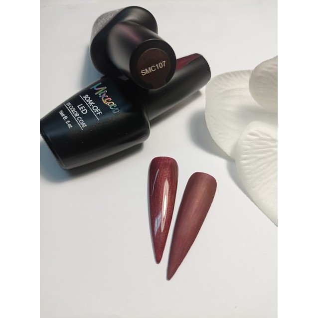 Mixcoco Ημιμόνιμο Βερνίκι Νυχιών SMC 107 Μπορντό Καφέ Μεταλλικό 15ml
