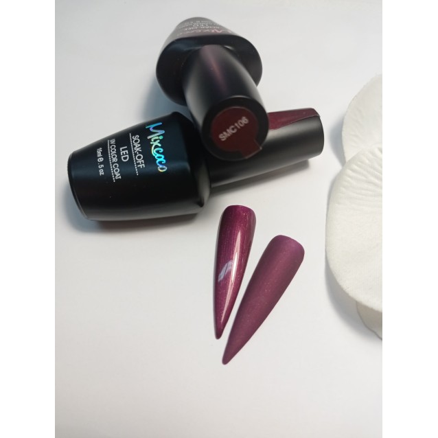 Mixcoco Ημιμόνιμο Βερνίκι Νυχιών SMC 106 Μωβ Μεταλλικό 15ml