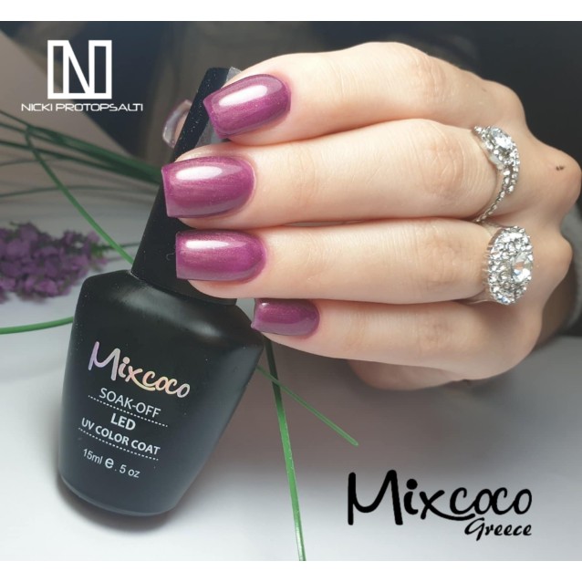 Mixcoco Ημιμόνιμο Βερνίκι Νυχιών SMC 106 Μωβ Μεταλλικό 15ml