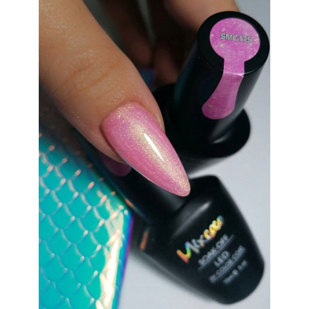 Mixcoco Ημιμόνιμο Βερνίκι Νυχιών SMC 175 Ροζ Mermaid Shimmer 15ml