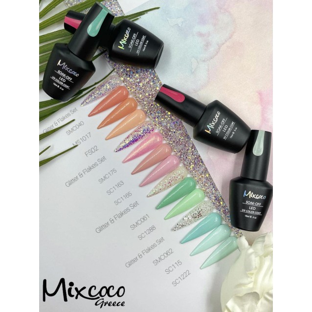 Mixcoco Ημιμόνιμο Βερνίκι Νυχιών SMC 175 Ροζ Mermaid Shimmer 15ml