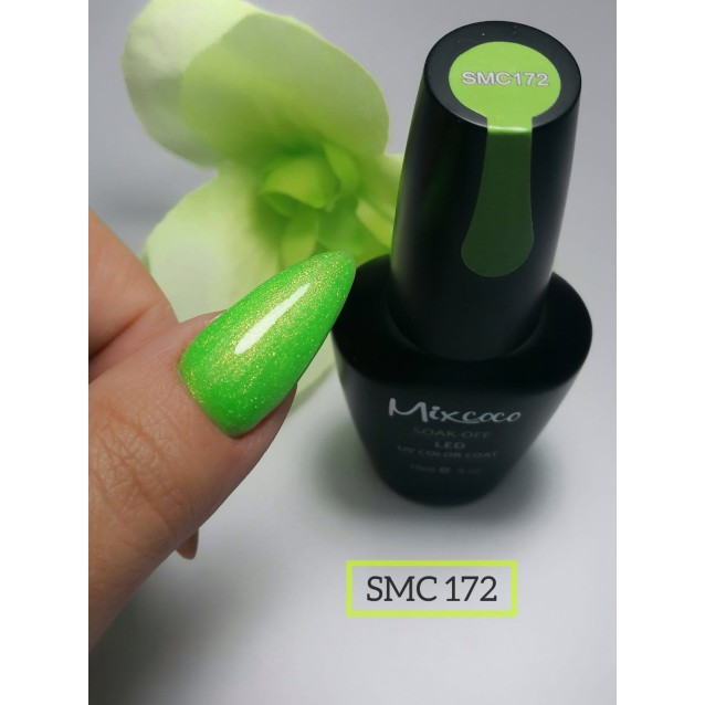 Mixcoco Ημιμόνιμο Βερνίκι Νυχιών SMC 172 Πράσινο Shimmer 15ml