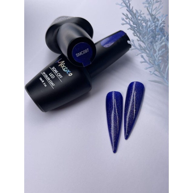 Mixcoco Ημιμόνιμο Βερνίκι Νυχιών SMC 097 Μπλε Ρουά Glitter 15ml