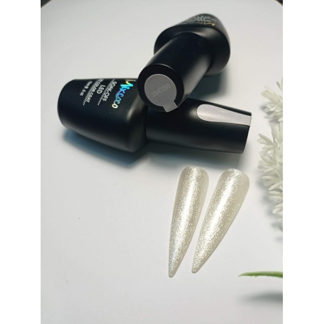 Mixcoco Ημιμόνιμο Βερνίκι Νυχιών SMC 095 Γαλακτερό Glitter Ασημί 15ml