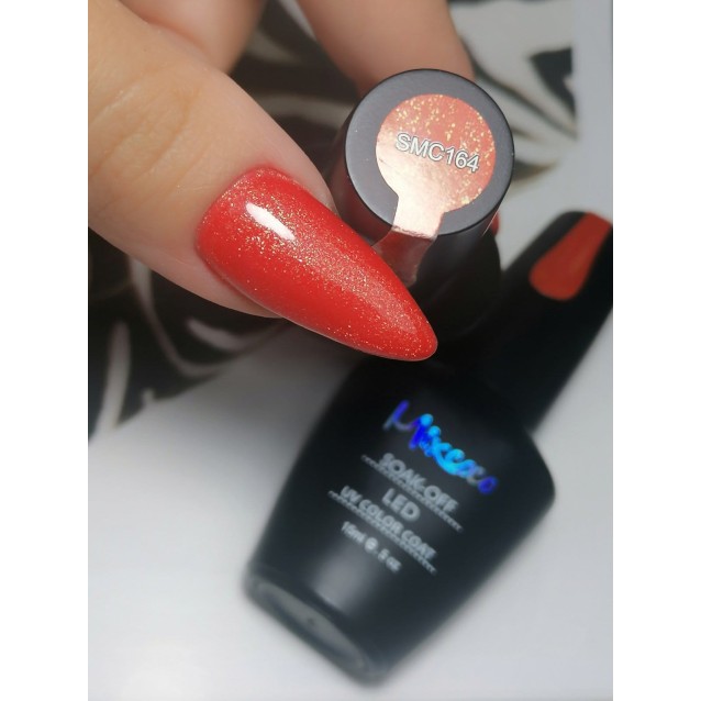 Mixcoco Ημιμόνιμο Βερνίκι Νυχιών SMC 164 Πορτοκαλοκόκκινο Shimmer 15ml