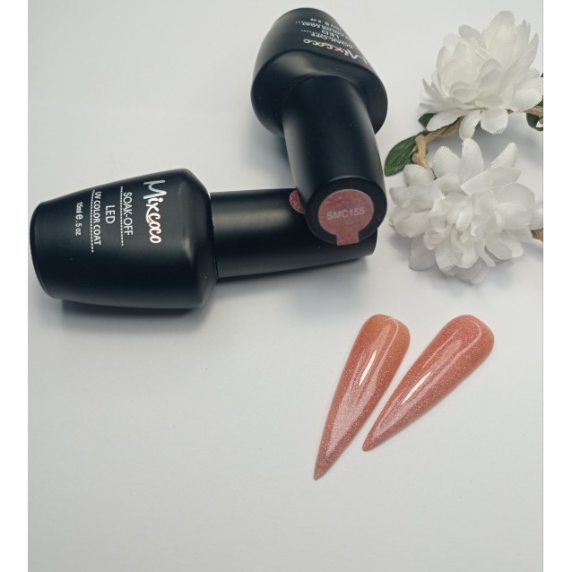 Mixcoco Ημιμόνιμο Βερνίκι Νυχιών SMC 155 Clear Nude Glitter 15ml