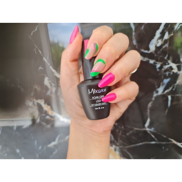 Mixcoco Ημιμόνιμο Βερνίκι Νυχιών SMC 020 Έντονο Πράσινο 15ml