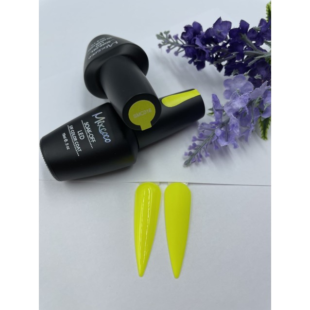 Mixcoco Ημιμόνιμο Βερνίκι Νυχιών SMC 016 Fluo Κίτρινο 15ml