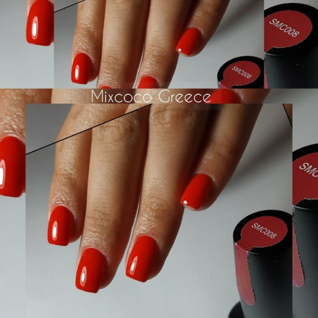 Mixcoco Ημιμόνιμο Βερνίκι Νυχιών SMC 008 Κόκκινο της Φωτιάς 15ml