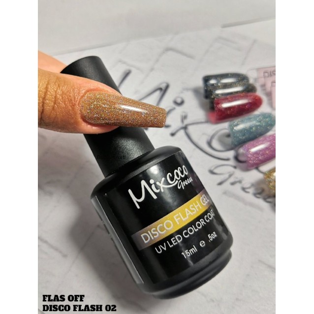 Mixcoco Ημιμόνιμο Βερνίκι Νυχιών Disco Flash Gel 02 15ml