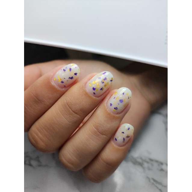 Mixcoco Rubber Base Purple-Gold Flake 15ml