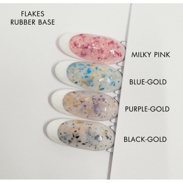 Mixcoco Rubber Base Gold Blue Flake 15ml