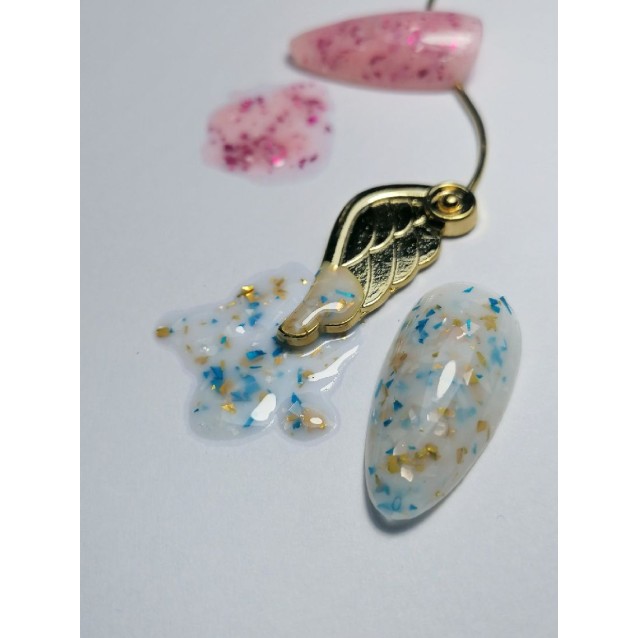 Mixcoco Rubber Base Gold Blue Flake 15ml