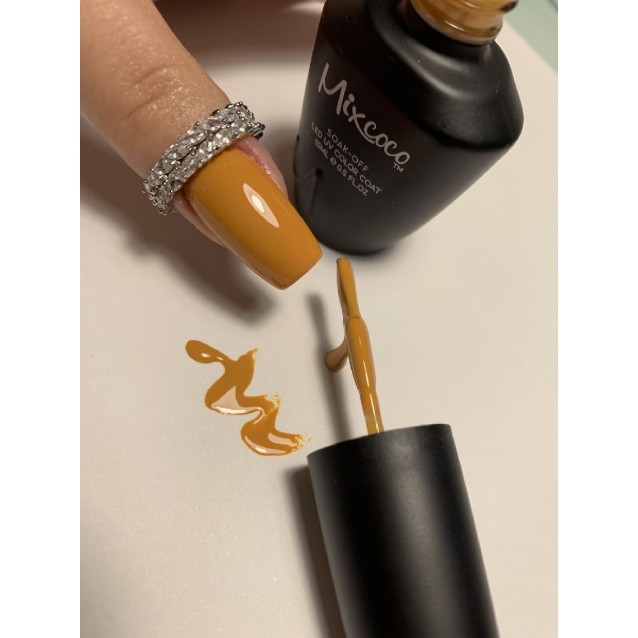 Mixcoco Ημιμόνιμο Βερνίκι Νυχιών MS 036 Σκούρο Μουσταρδί 15ml