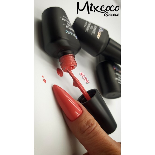 Mixcoco Ημιμόνιμο Βερνίκι Νυχιών MS 1010 Απαλό Σομόν Κεραμιδί 15ml