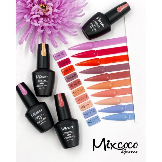 Mixcoco Ημιμόνιμο Βερνίκι Νυχιών MS 1010 Απαλό Σομόν Κεραμιδί 15ml