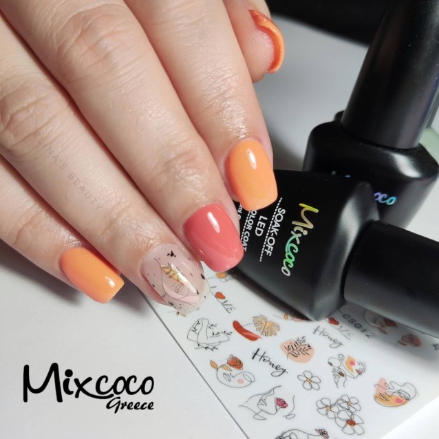 Mixcoco Ημιμόνιμο Βερνίκι Νυχιών MS 1010 Απαλό Σομόν Κεραμιδί 15ml