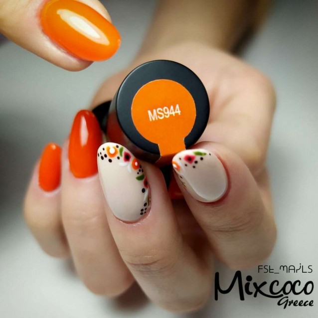 Mixcoco Ημιμόνιμο Βερνίκι Νυχιών MS 944 Πορτοκαλί 15ml