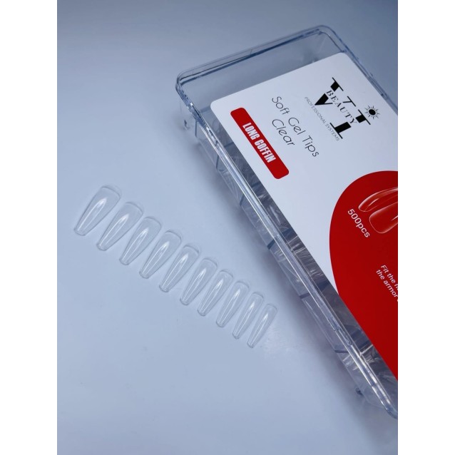 Soft Gel Tips 500τμχ Long Coffin