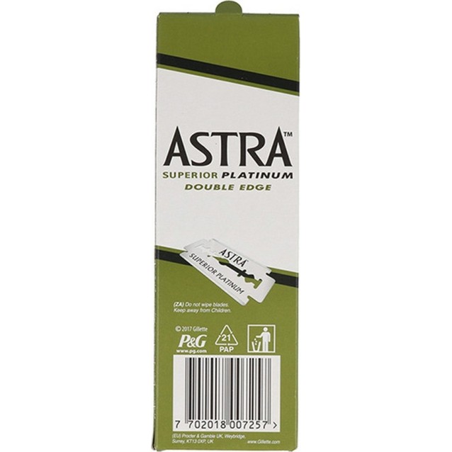 Astra Superior Platinum Ανταλλακτικές Λεπίδες για Ξυράφι Διπλής Κοπής 100 τεμάχια