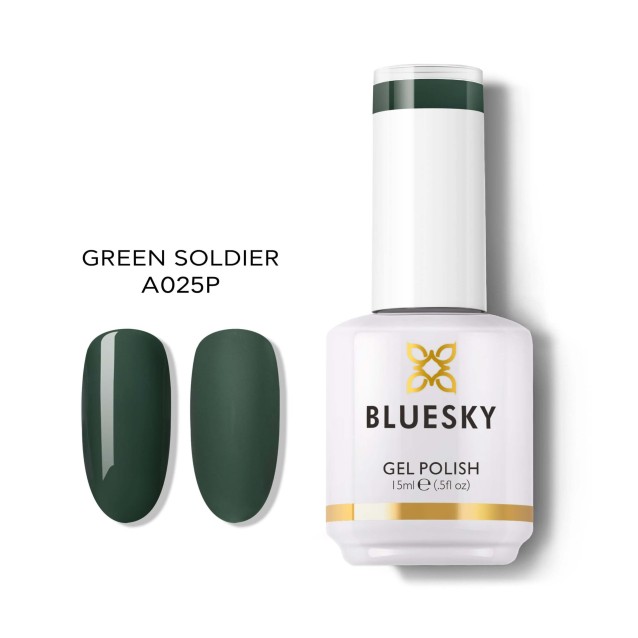 Bluesky Ημιμόνιμο Βερνίκι Νυχιών Green Soldier Α025 15ml
