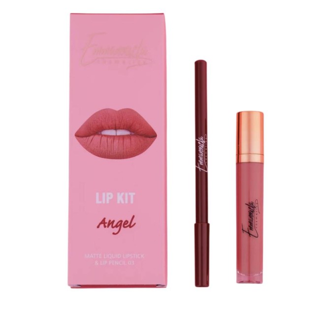 Emmanouela Cosmetics Lip Kit “Angel" Lipstick Angel 5ml και το Lip Pencil No.03 – Dark Brown 1,3g