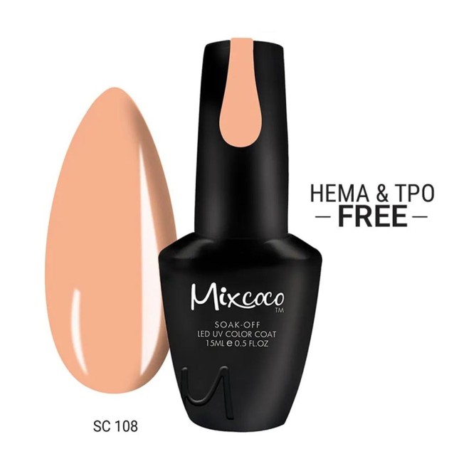 Mixcoco Ημιμόνιμο Βερνίκι Νυχιών SC-108 Ροζ Μπεζ 15ml