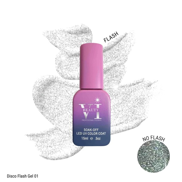 Vi Pro Ημιμόνιμο Βερνίκι Νυχιών Disco Flash Gel 01 15ml