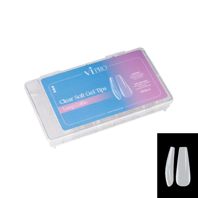 Mixcoco Soft Gel Tips Long Coffin 500τμχ.