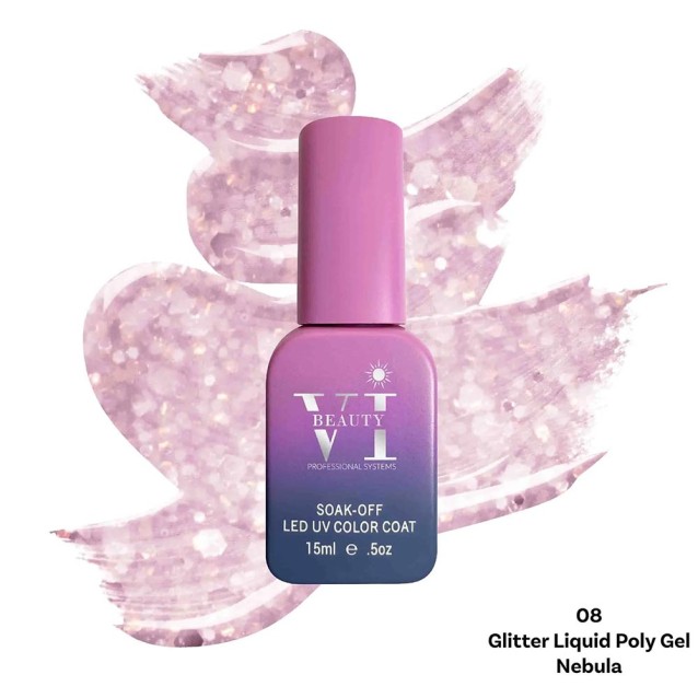 Beauty VI Glitter Liquid Poly Gel 08 Nebula 15ml