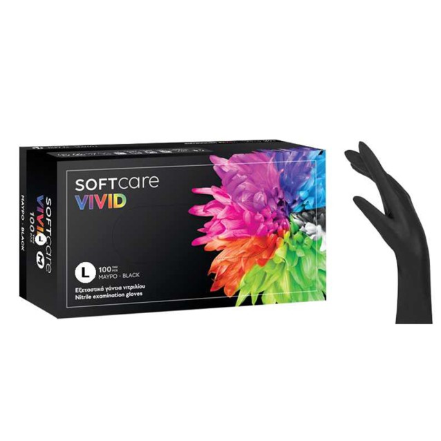 Soft Care Vivid Γάντια Νιτριλίου Μαύρα 100τεμ Large Soft Care Vivid Γάντια Νιτριλίου Μαύρα 100τεμ Large