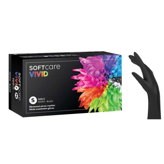 Soft Care Vivid Γάντια Νιτριλίου Μαύρα 100τεμ Small Soft Care Vivid Γάντια Νιτριλίου Μαύρα 100τεμ Small