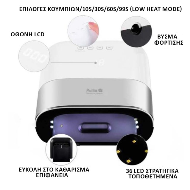 Pollie Λάμπα Πολυμερισμού UV-LED Power Light 48W 06640