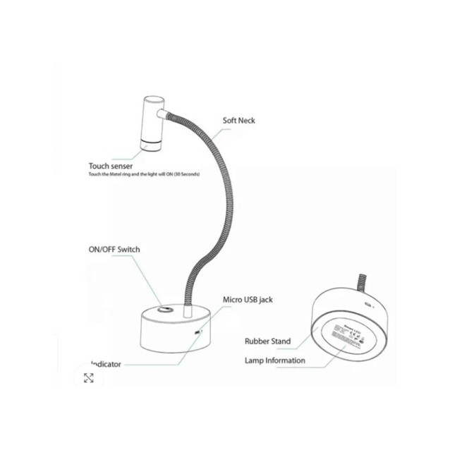 Επαναφορτιζόμενη λάμπα LED και Touch Sensor