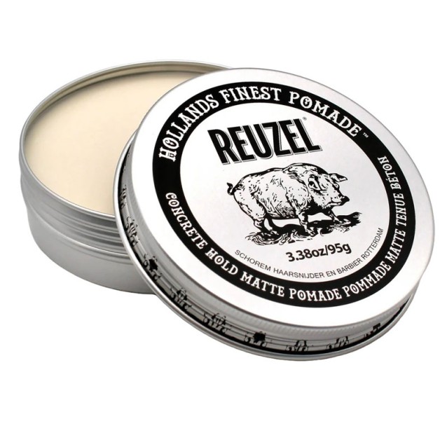 Reuzel Concrete Hold Matte Pomade για δυνατό κράτημα με φυσικό αποτέλεσμα χωρίς γυαλάδα 95gr 