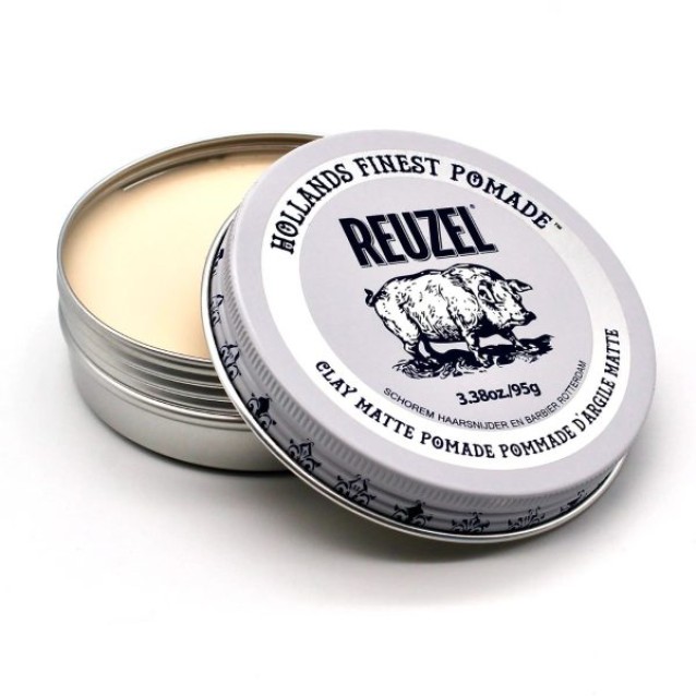 Reuzel Clay Matte Pomade pig Πομάδα Μαλλιών για ισχυρό κράτημα και ματ αποτέλεσμα 95gr