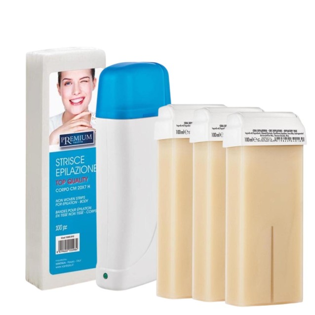 Xanitalia Σετ (Κεριέρα, 3 Ρολέτες Micromica, Ταινίες Αποτρίχωσης Non-Woven)