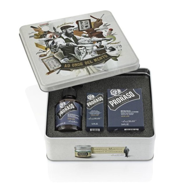 Proraso Azur Lime Beard Care Σετ (Καθαρισμός Γενειάδας 200ml, Beard Balm 100ml, Beard Oil 30ml)