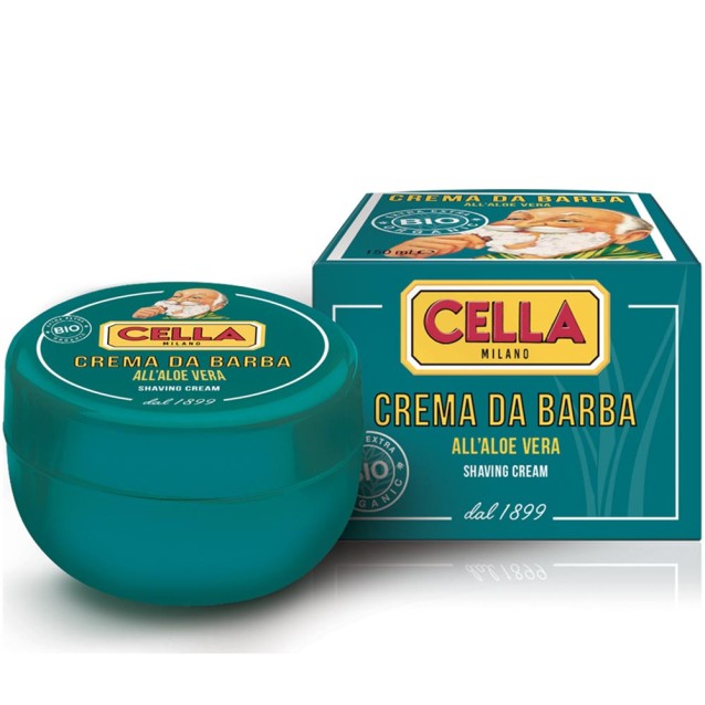 Cella Aloe Bio/Organic Shaving Cream Σαπούνι Ξυρίσματος με Αλόη 150ml